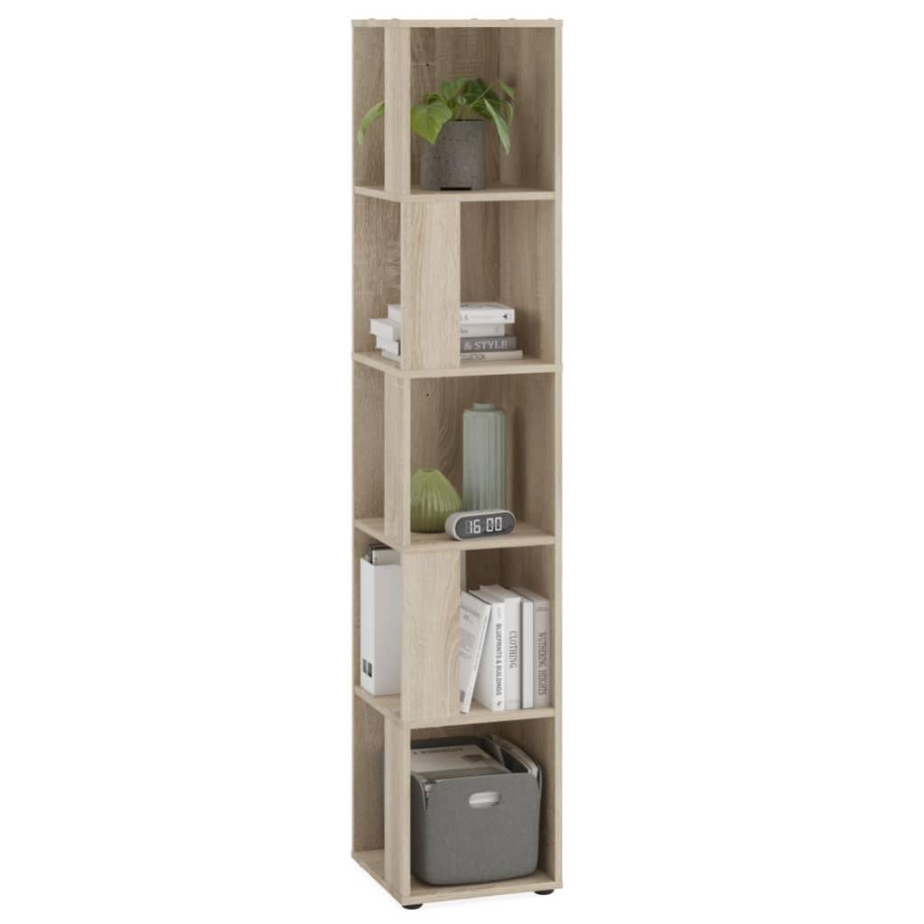 Estante De Esquina De Pared | Estantería Pared | Estante Flotante Madera Ingenieria Roble 19x19x123cm Cfw82162 93135452