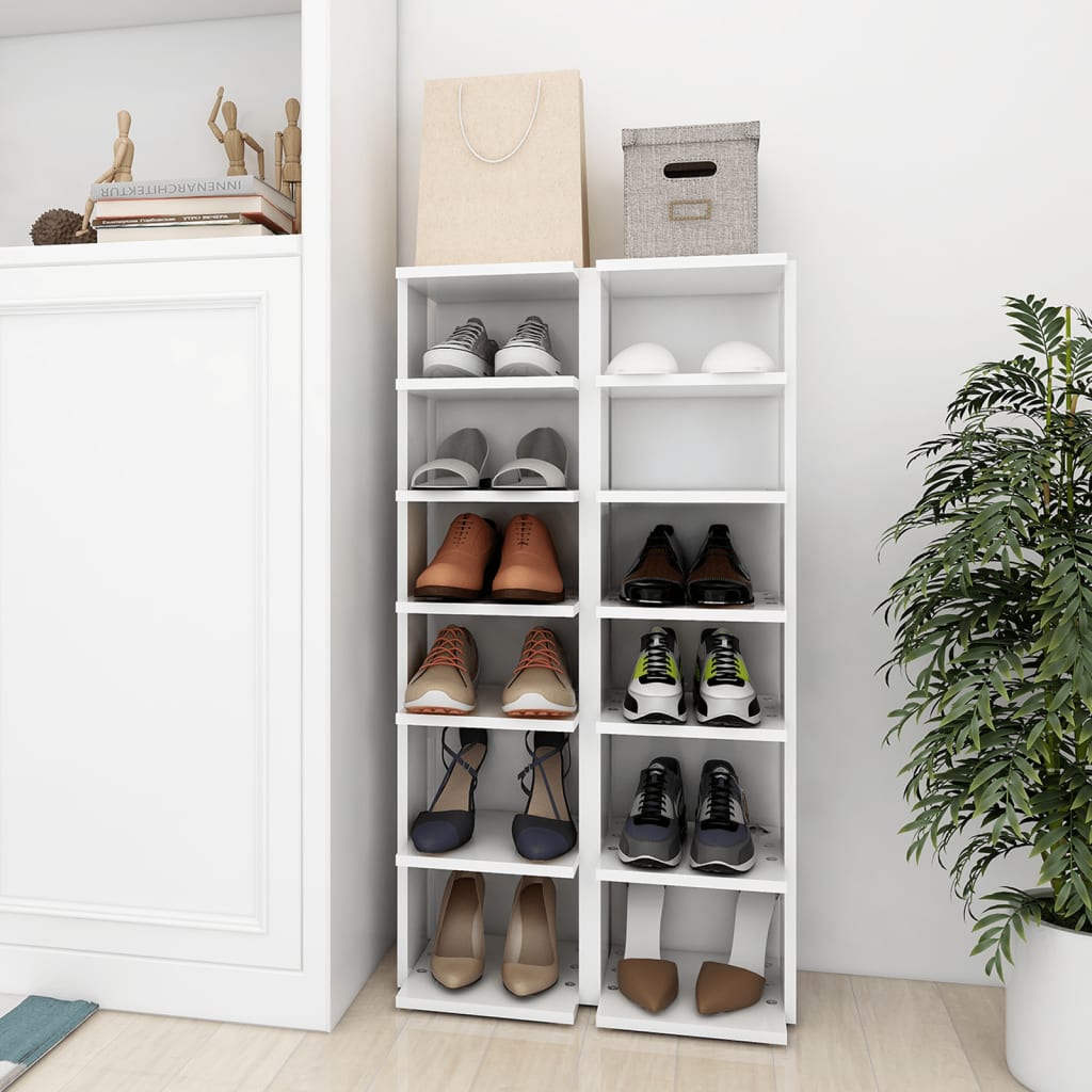 Armoires chaussures 2 pcs Blanc 27 5x27x102cm bois ing nierie