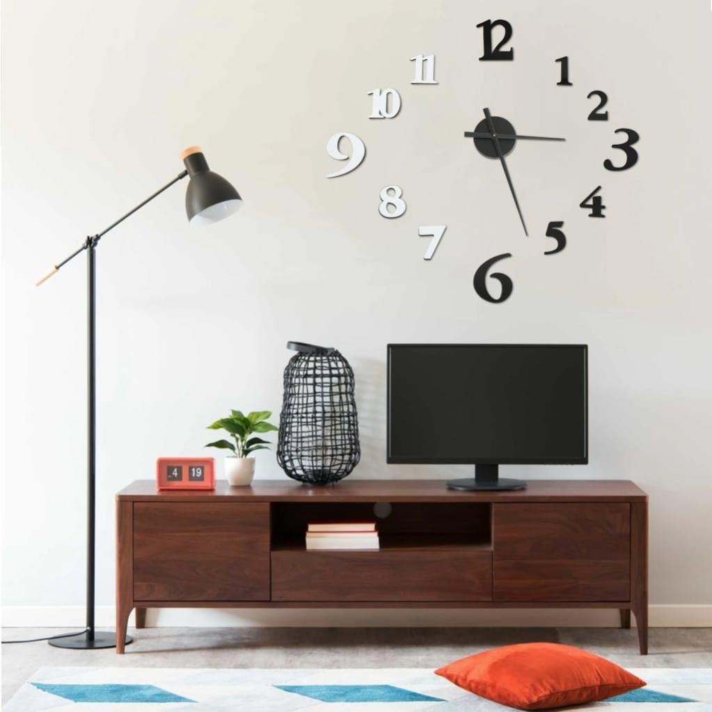 VidaXL Orologio da Parete 3D Design Moderno Nero e Bianco 100 cm XXL |  Leroy Merlin