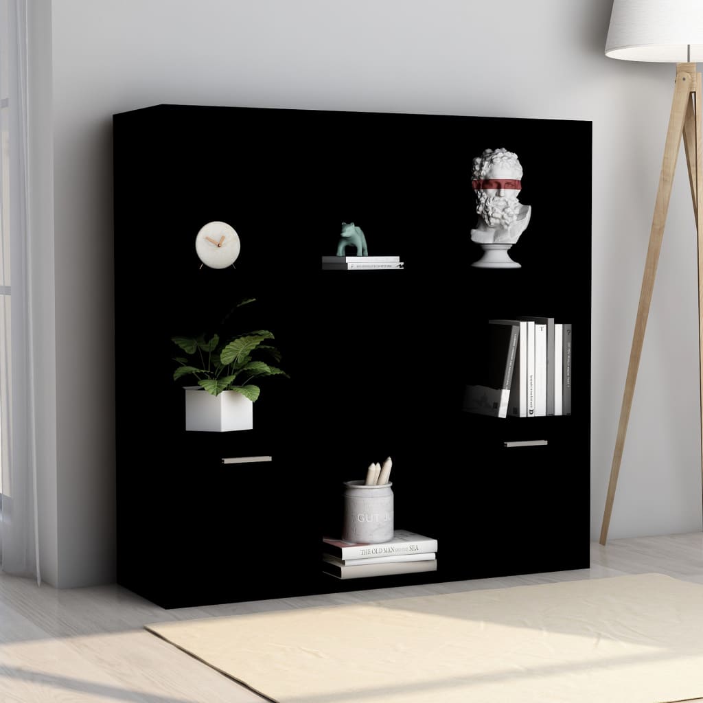 VidaXL Libreria Nera 98x30x98 cm in Legno Multistrato