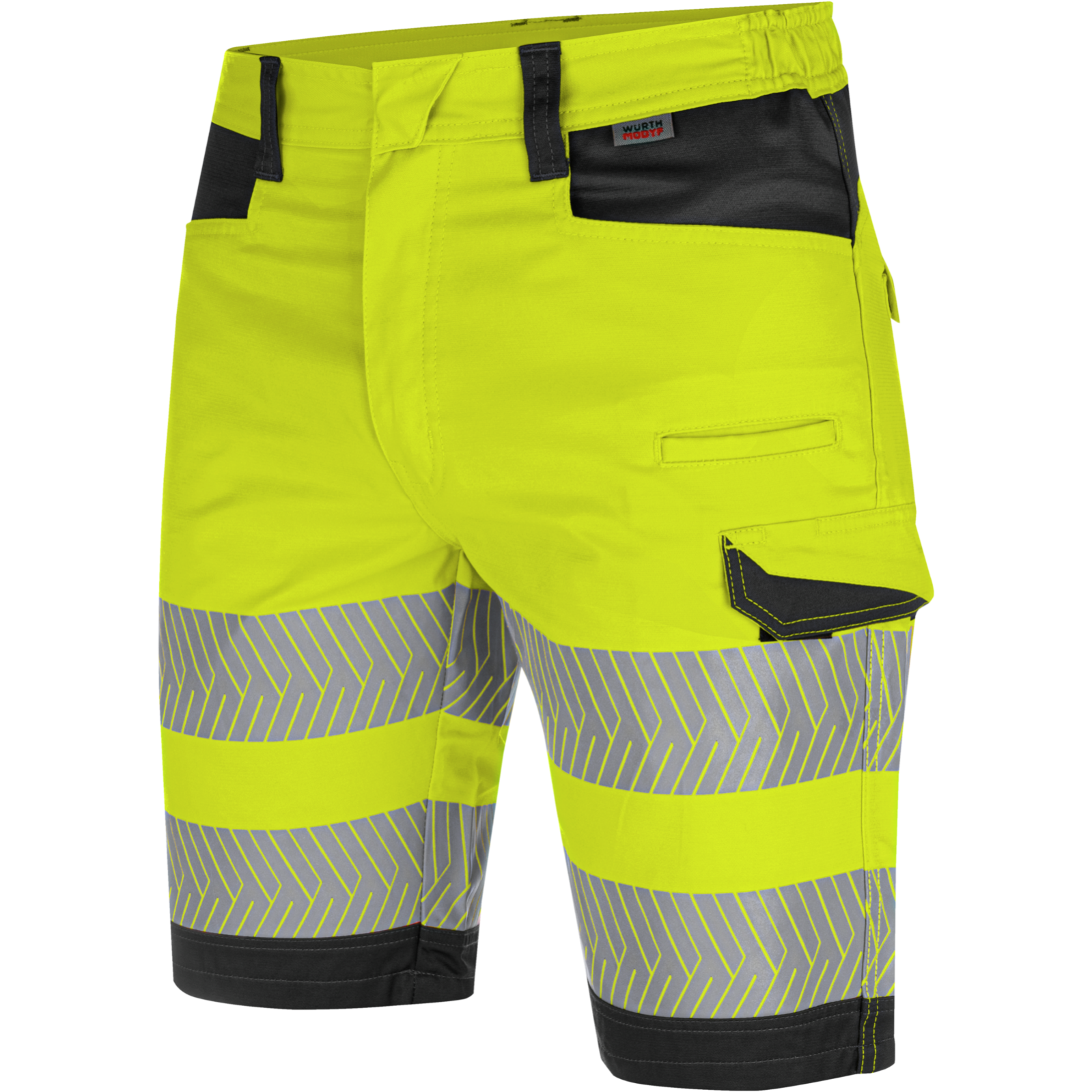 Bermuda De Travail WüRTH MODYF - Haute Visibilité Fluorescent - Taille Élastiquée - Norme EN ISO 20471