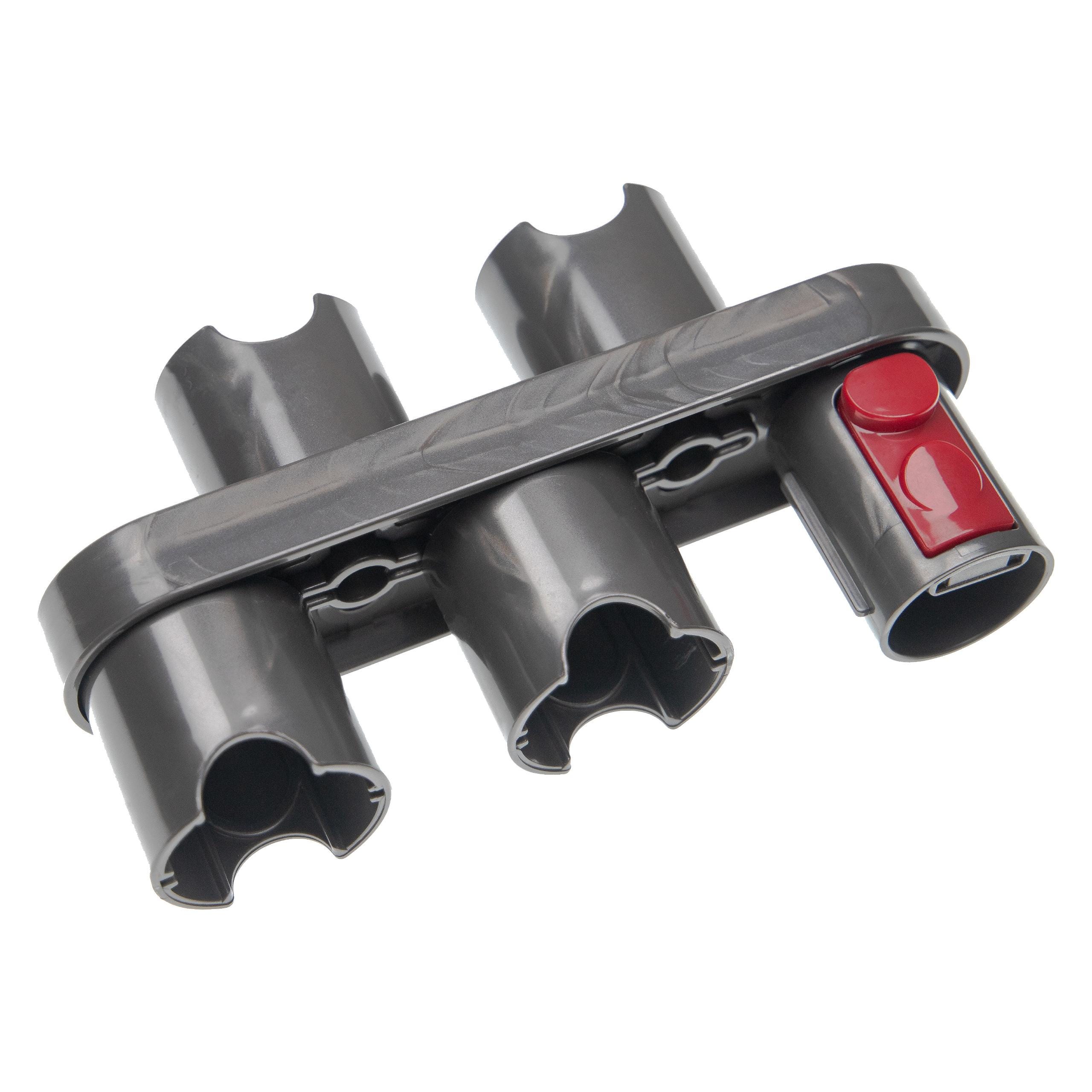 Vhbw porta-accessori compatibile con Dyson V15 Detect Complete, V7 accessori  da aspirapolvere - Supporto, grigio / rosso, 17,3 x 4,8 x 10 cm