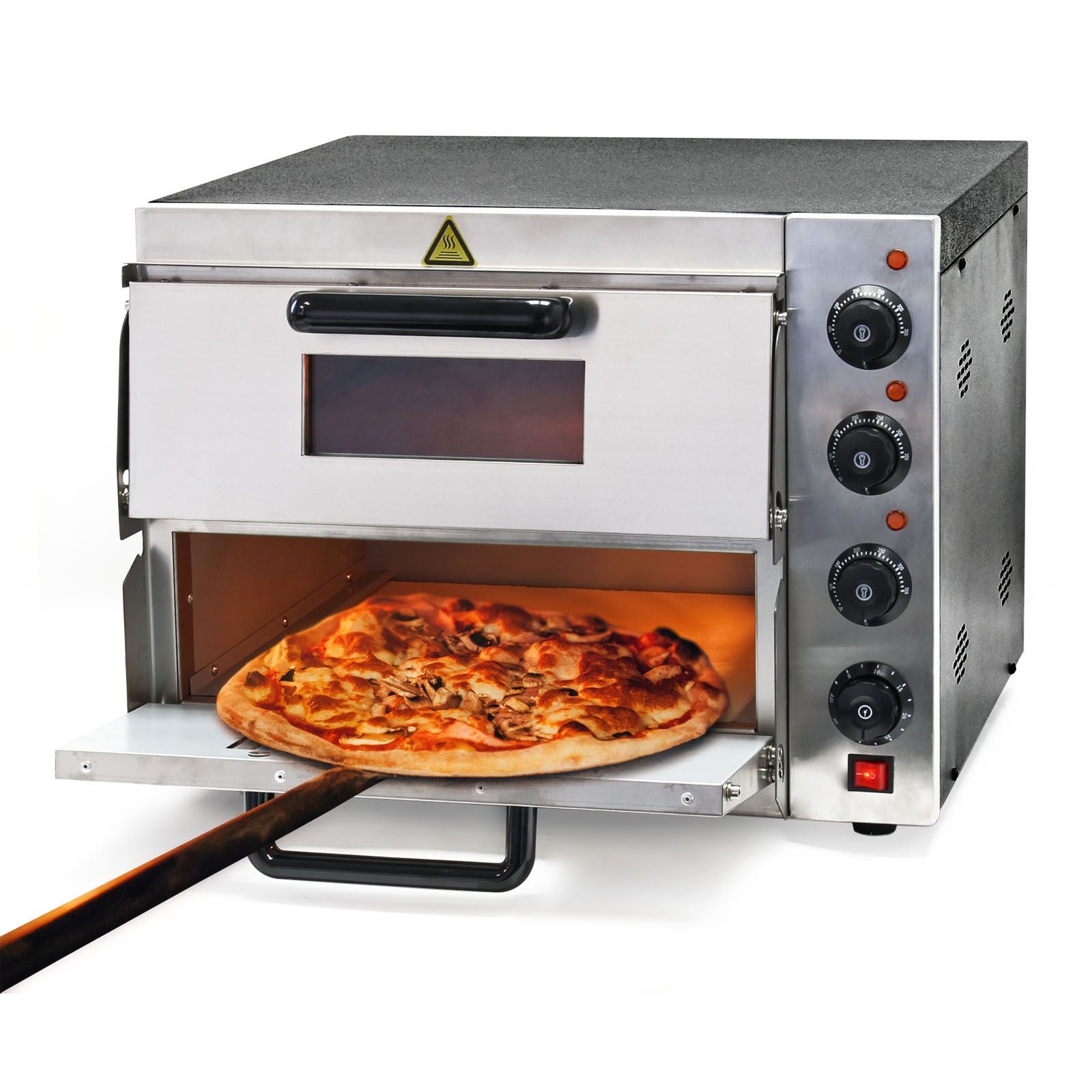 Forno Pizza Elettrico 2 Piani 3000W Pietra Refrattaria Alimentare