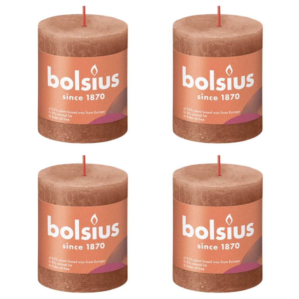 Bolsius Candele Rustiche a Colonna Shine 4 pz 80x68 mm Rosa Nebbia | Leroy  Merlin
