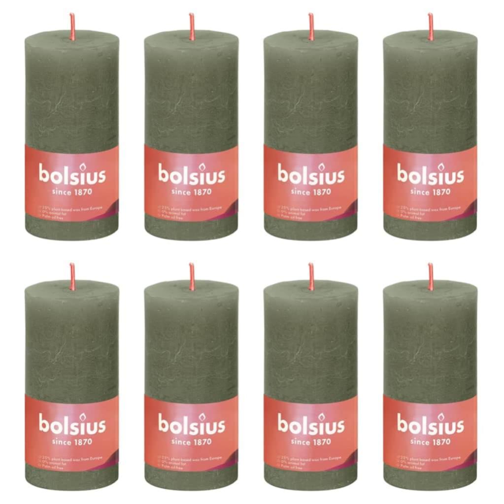 Lot de 4 Bougies Pilier Rustique 5cm Rose Poudré