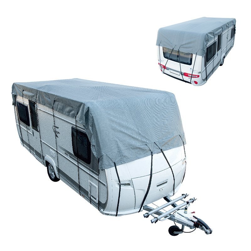 Bâche de Protection pour Toit de Caravane/Camping-Car, 210D, 6.5x3m,  Imperméable, Anti-UV, Anti-Poussière, Noire