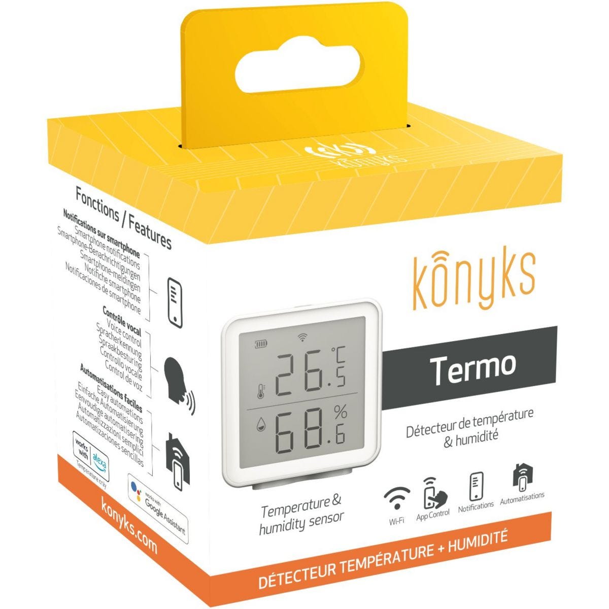 Termometro-igrometro collegato - Konyks Termo - Wi-Fi- comunica