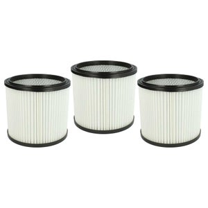 Vhbw 3x filtro compatibile con Rotfuchs VCL 1800, VCL 3000 aspirapolvere -  filtro cartucce (bianco)