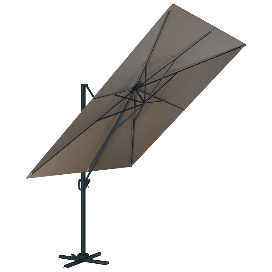 Porte-parasol en acier inoxydable et granit poli couleur gris Vida XL 40550  - Habitium®