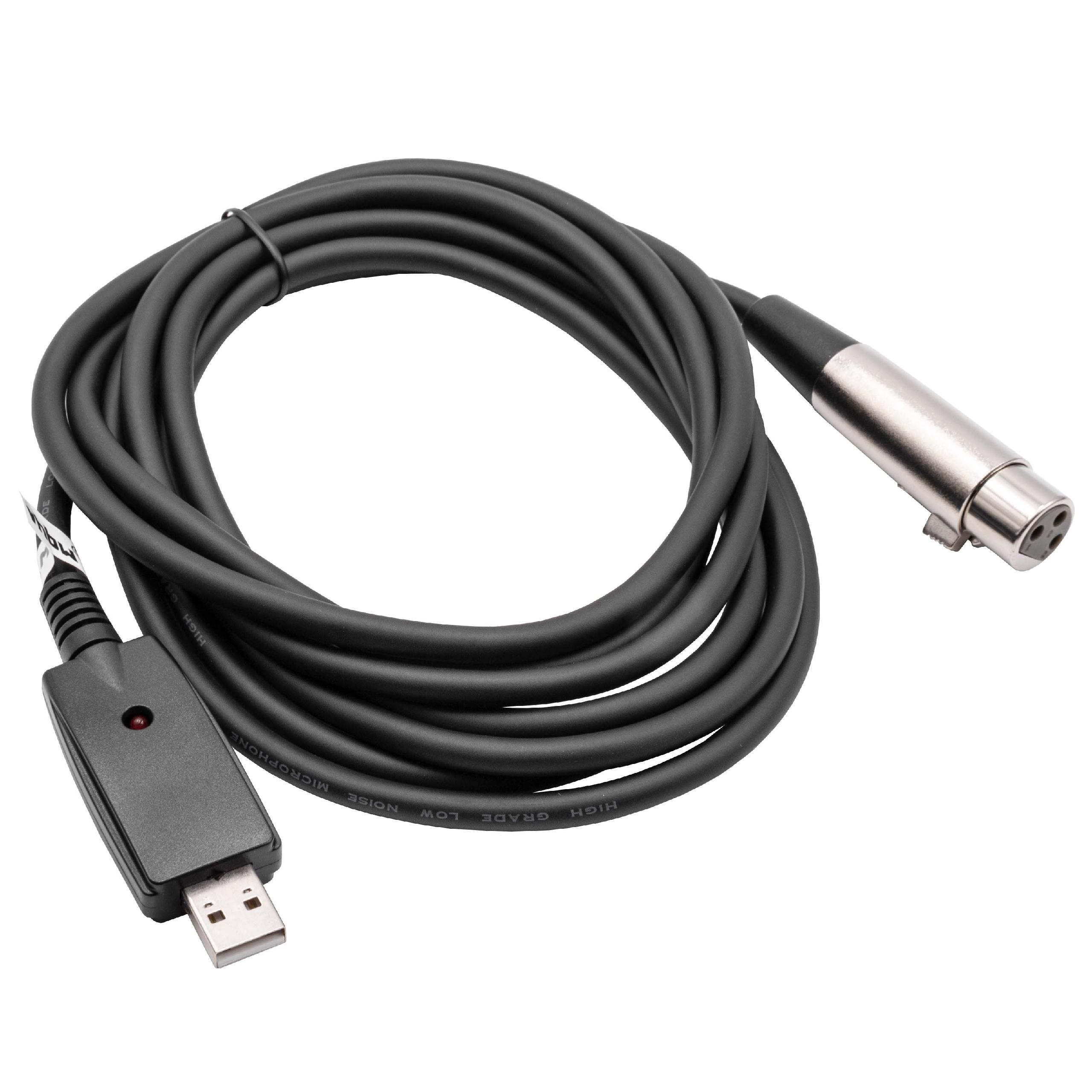 Vhbw câble adaptateur USB 2.0 vers prise XLR 3-poles - 2.8m câble audio,  câble microphone, câble USB