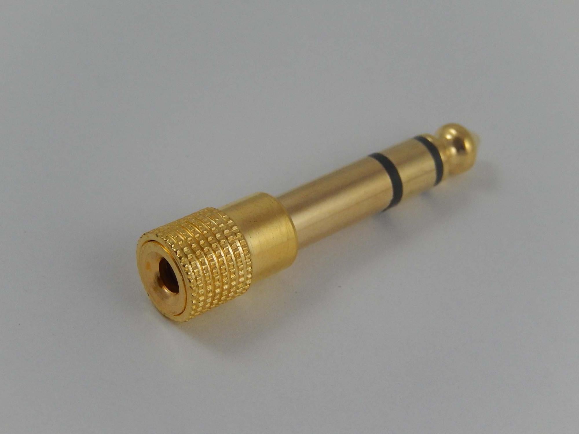 Adattatore JACK da 3,5 mm spina connettore su 6,35 mm spina jack stereo dorato 