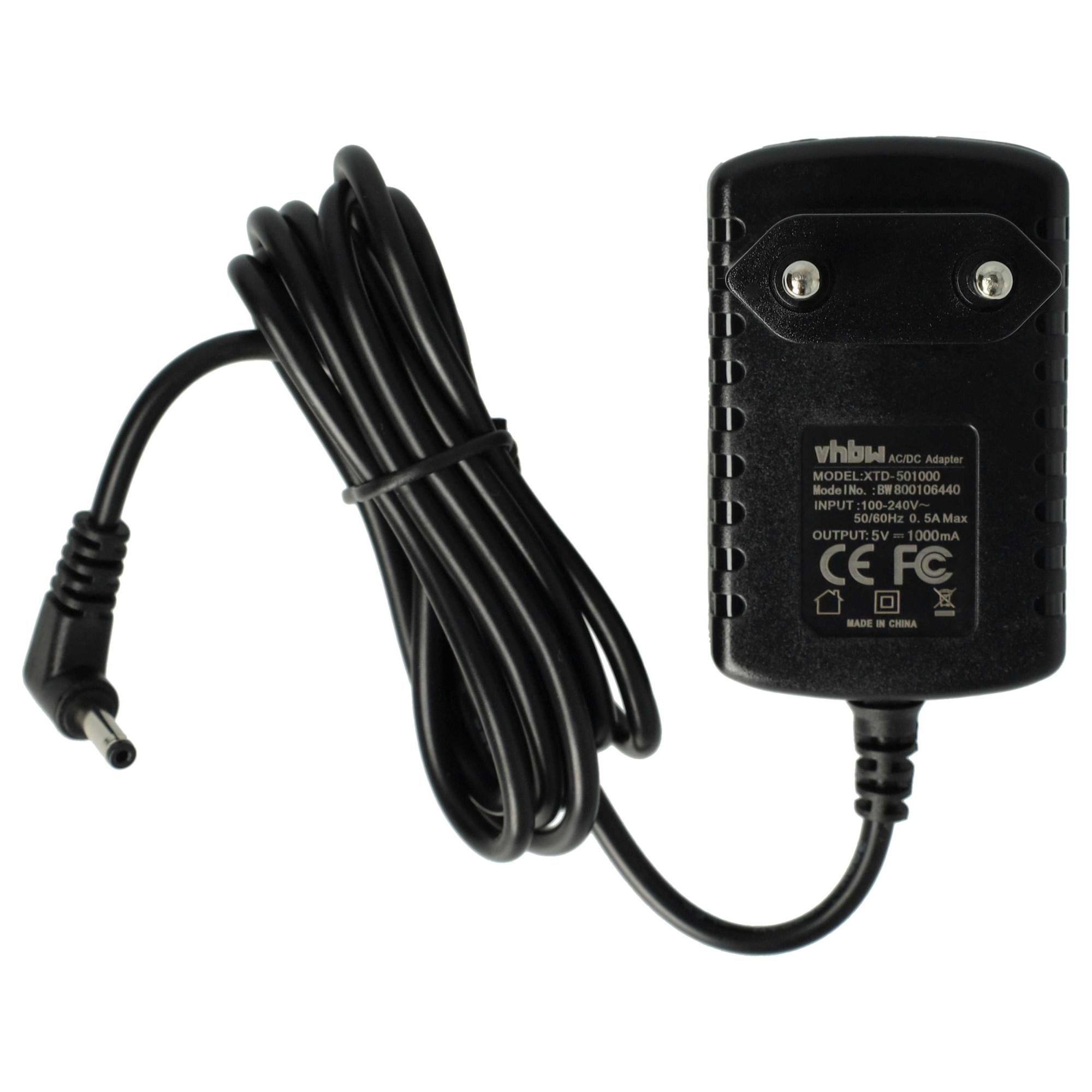 vhbw Adaptateur secteur compatible avec Daewoo DDM-52 lecteur CD - DC 5 V / 1 A - 2