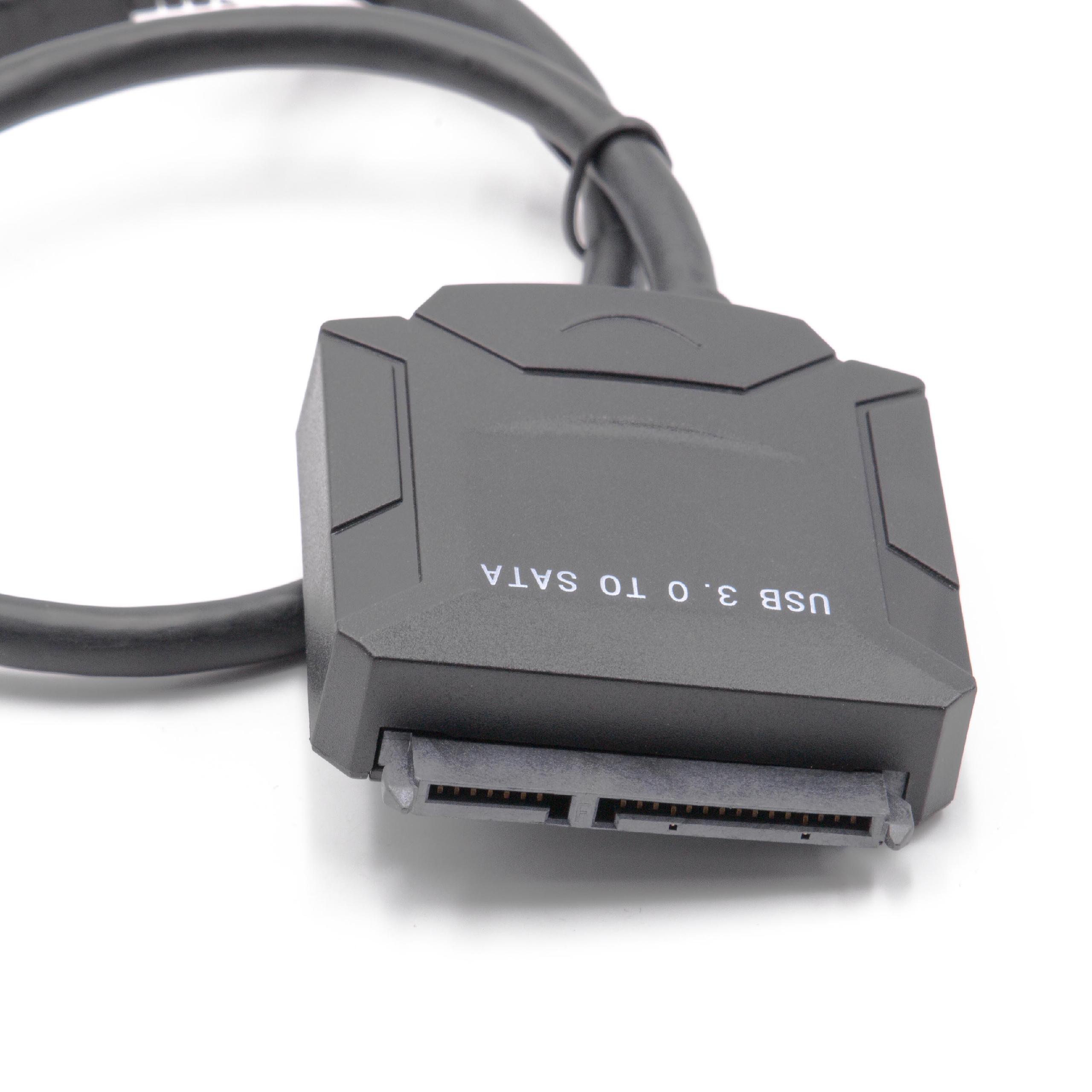 Vhbw SATA III vers USB 3.0 Câble de raccordement pour disque dur 2'5, 3'5  HDD, SSD Plug & Play bleu / noir