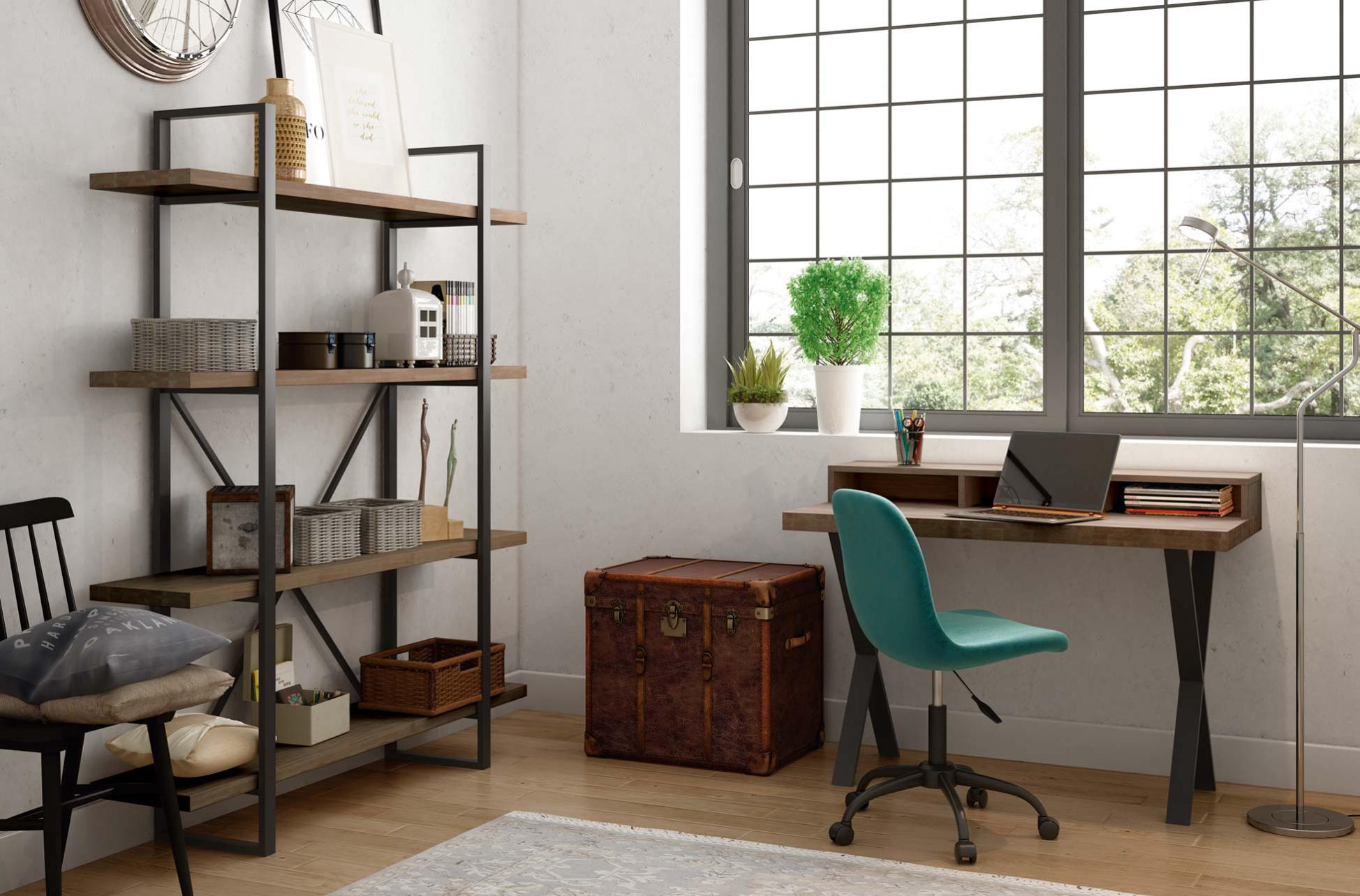 Bibliothèque Avec 5 Étagères Coloris Chêne Américain / Noir - Largeur 150 X Profondeur 35 X Hauteur 180 Cm - 4