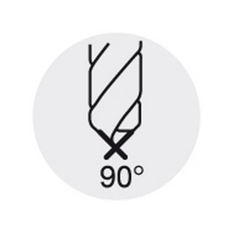 Foret à pointer CN en carbure monobloc, à queue cylindrique, 90°, surface sans revêtement, Ø h6 : 8 mm, Long. de goujure 21 mm, Long. totale 79 mm - 3