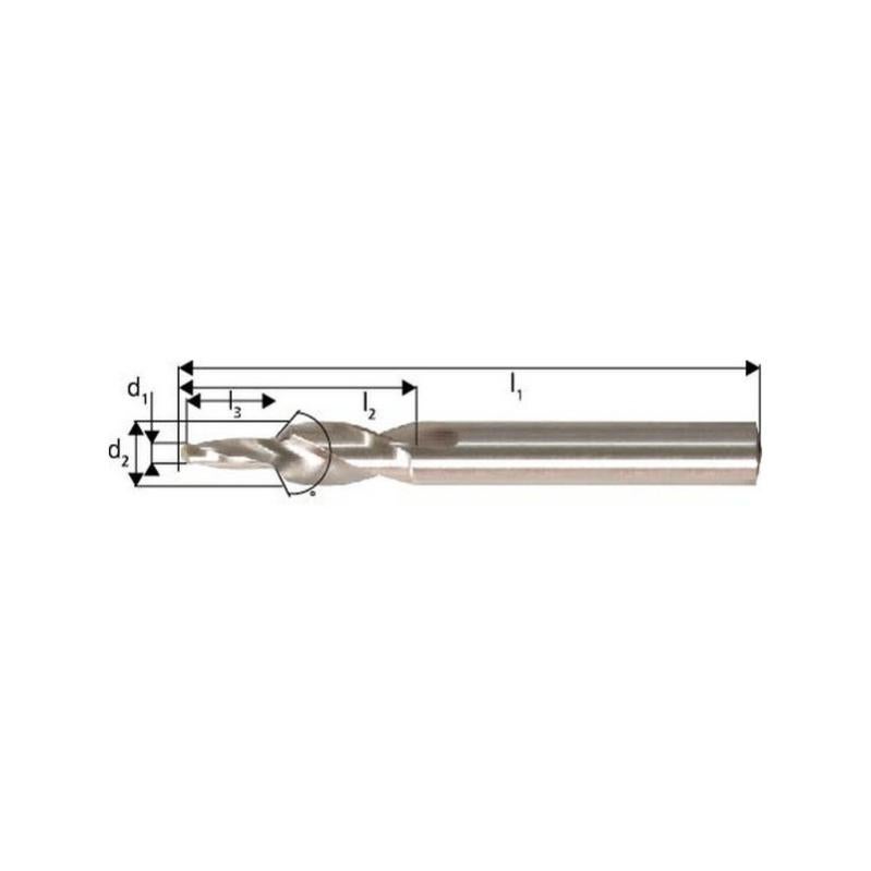 Fraise à Carotter HSS Weldon Tivoly Ø12mm | Pour Métal - Longueur Utile 30mm, Totale 60mm
