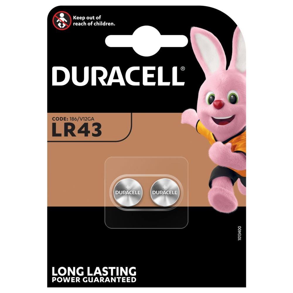 LR44, Duracell Pile-bouton, Alcaline, LR44, 1.5V, 105mAh, Lot de 2 pièces