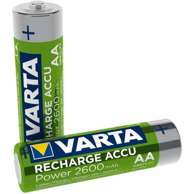 VARTA Blister de 2 Accus Rechargeables Professional HR6 Mignon AA 1,2 V 2600 mAh x 10