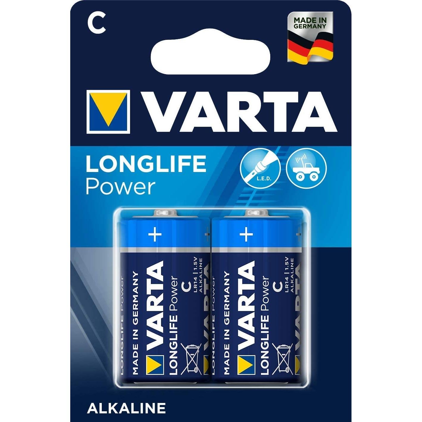 Varta Blister De Piles Alcaline Longlife Power Baby C Lr X