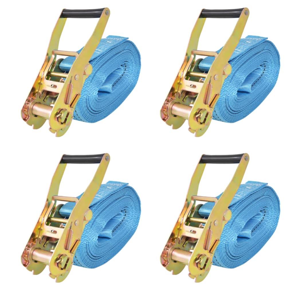 4 Cinghie A Cricchetto Per Ancoraggio – 8m X 25mm, Capacità 400kg – Uso Pesante Per Moto E Biciclette, EN12195-2