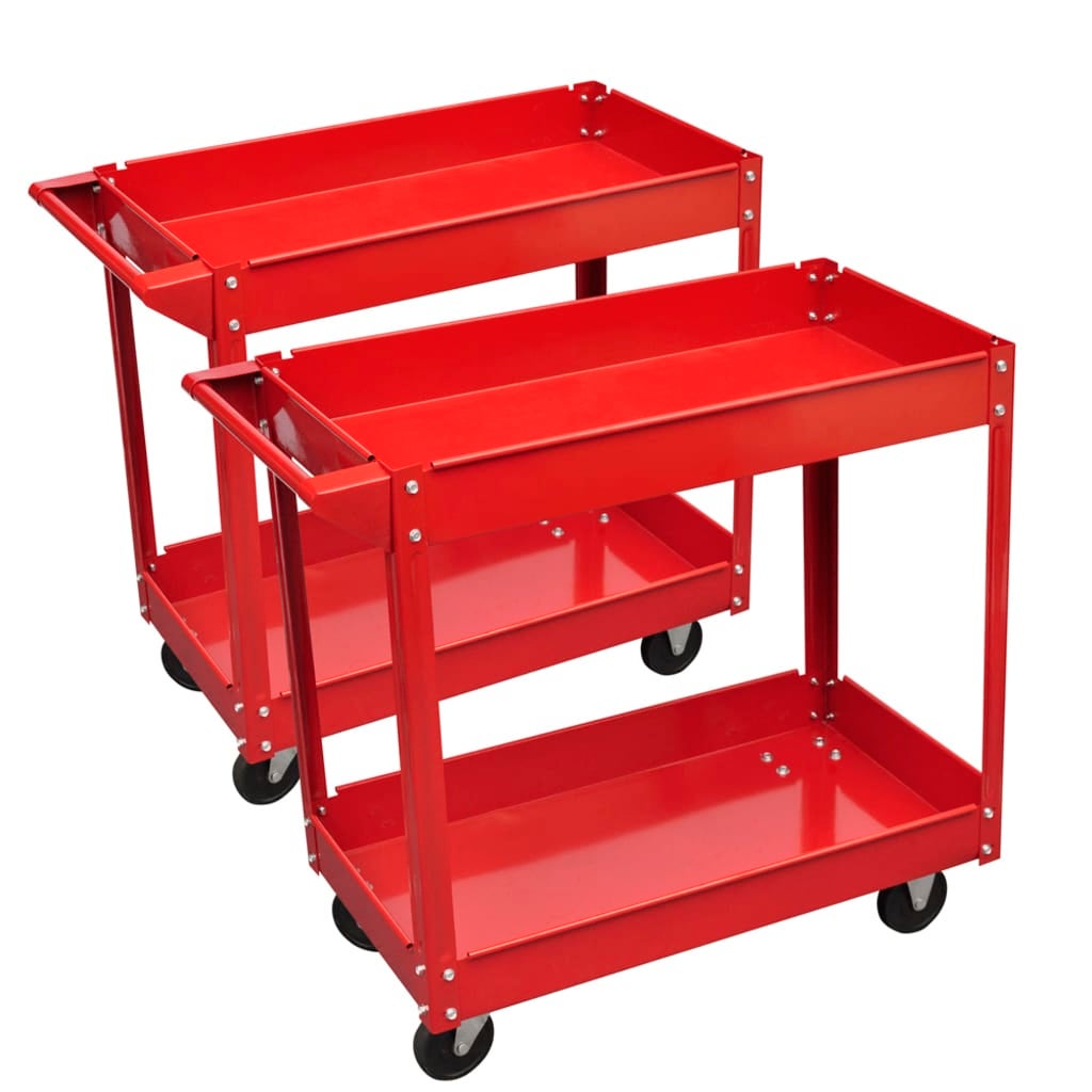 vidaXL Carrello Portautensili da Officina 100 Kg Rosso