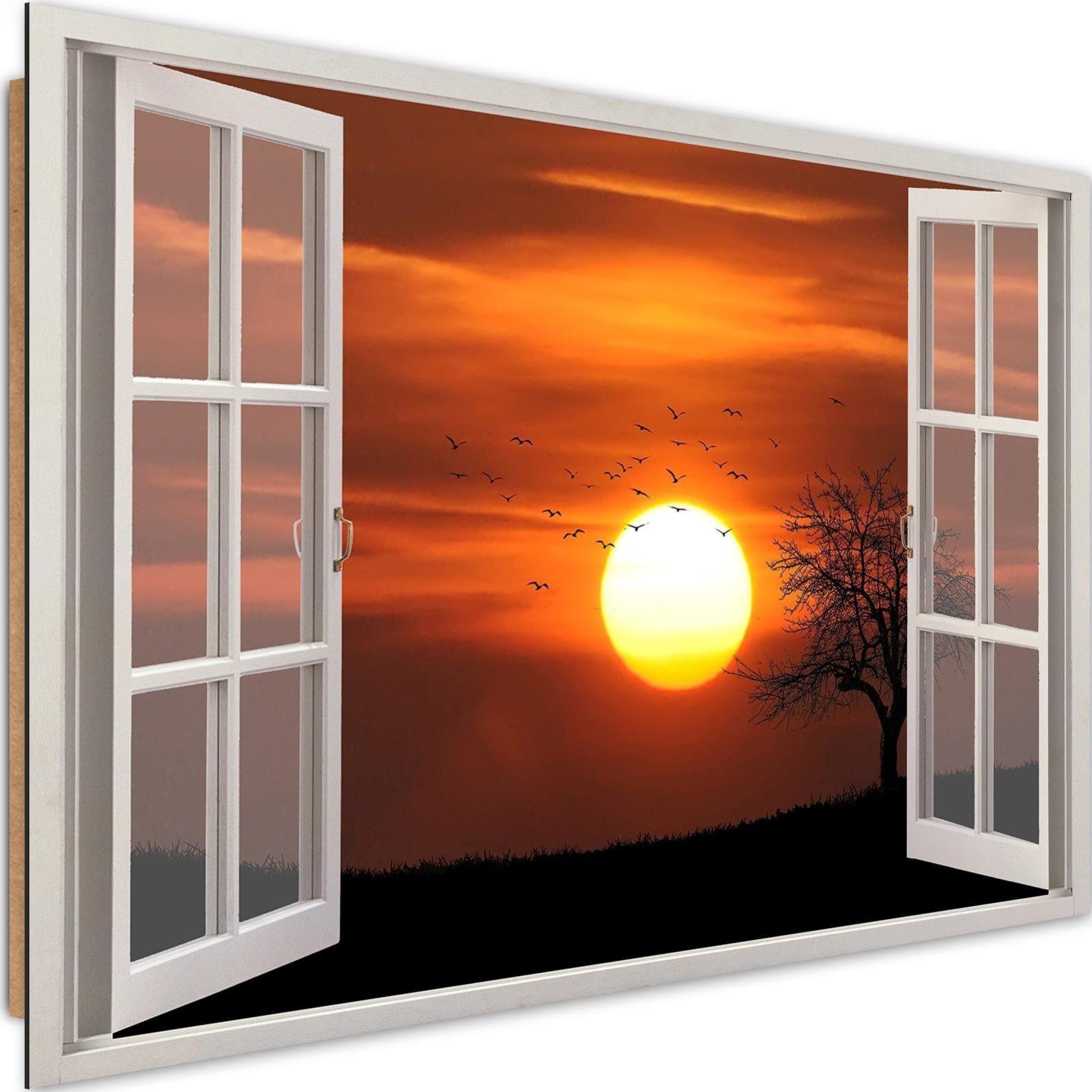 Tableau Bois Coucher De Soleil 2 - 120 X 80 Cm | Leroy Merlin