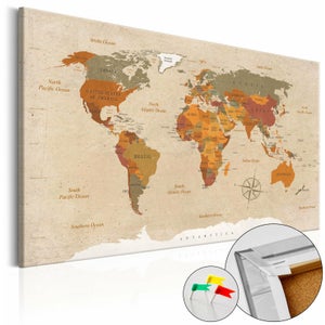 Tableau en liège - journey through the world [cork map]-90x60  A1-Pinnwand036 - Conforama