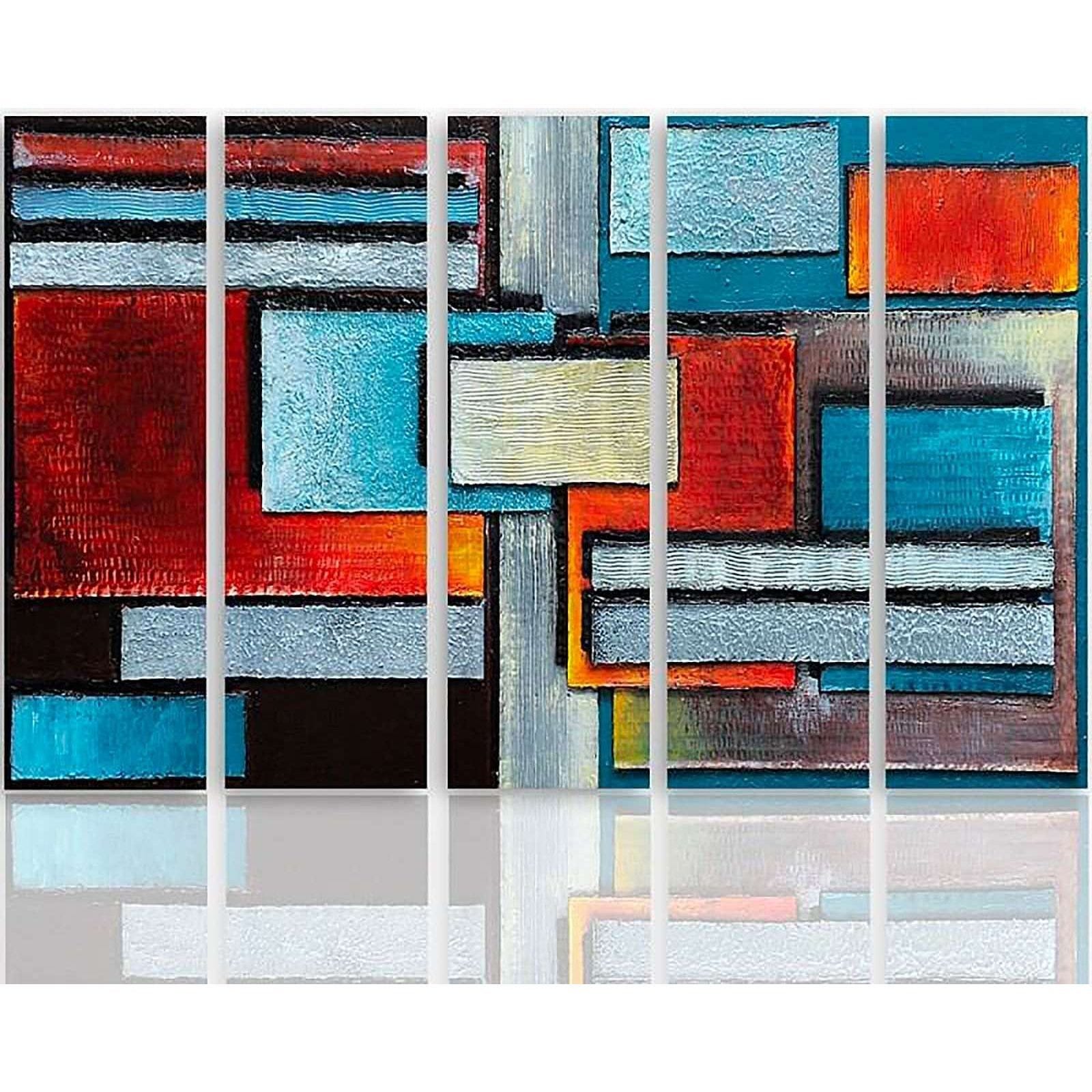 Tableau Design : Arbre de vie multicolore, 100 x 100 cm