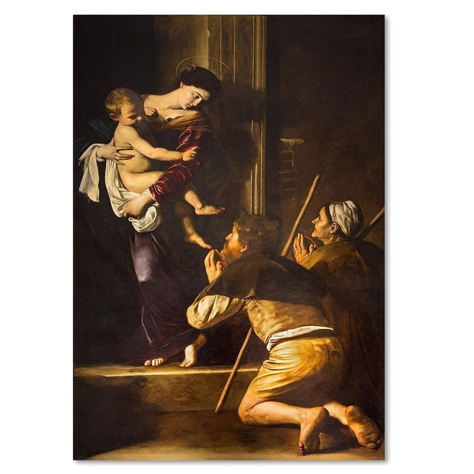 Tableau madonna de loreto et pèlerins caravage rome 70 x 100 cm