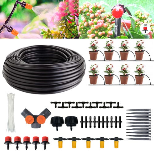Kit impianto irrigazione a goccia per aiuole e terrazzo Claber 90722 Kit impianto irrigazione a goccia per aiuole e terrazzo Claber 90722