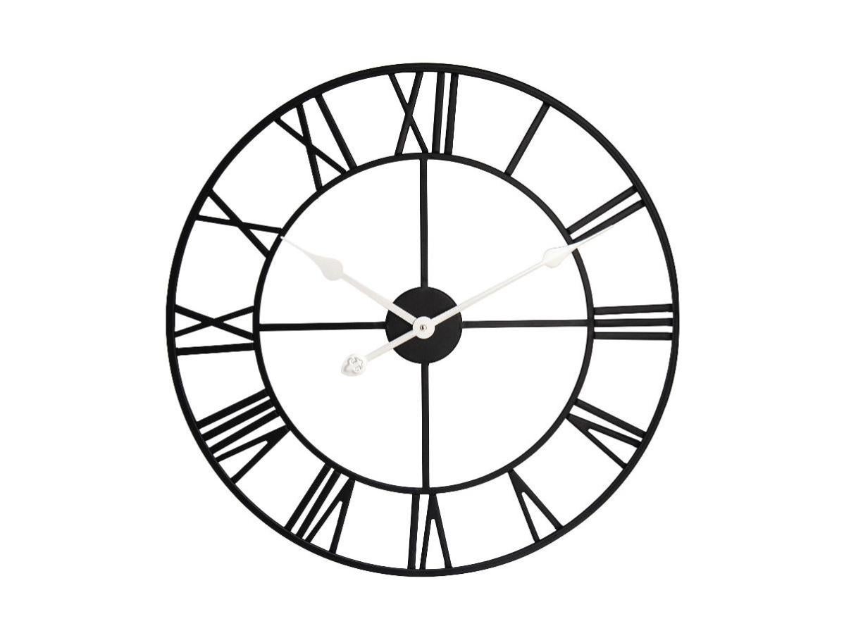 Horloge murale ronde en métal style vintage