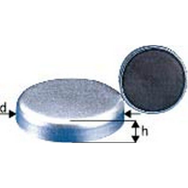 Aimant plat sans manchon taraudé, Ø d : 10 mm, Hauteur d'aimant h 4,5 mm,  Force de maintien 4 N, Poids : 2 g