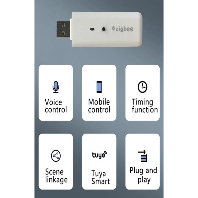 Gateway SmartLife, Zigbee 3.0, 40 Dispositivi, Alimentazione a USB