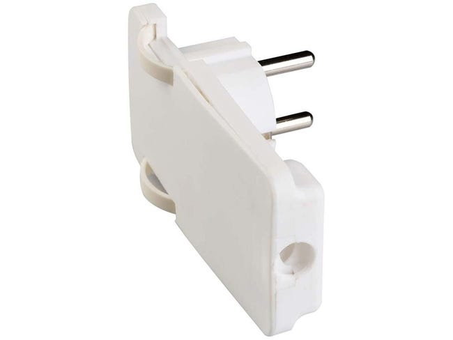 Spina Schuko Piatta Salvaspazio Bianco 16A 250V Uscita Cavo 90 Gradi | Leroy Merlin Spina Schuko Piatta Salvaspazio Bianco 16A 250V Uscita Cavo 90 Gradi | Leroy Merlin