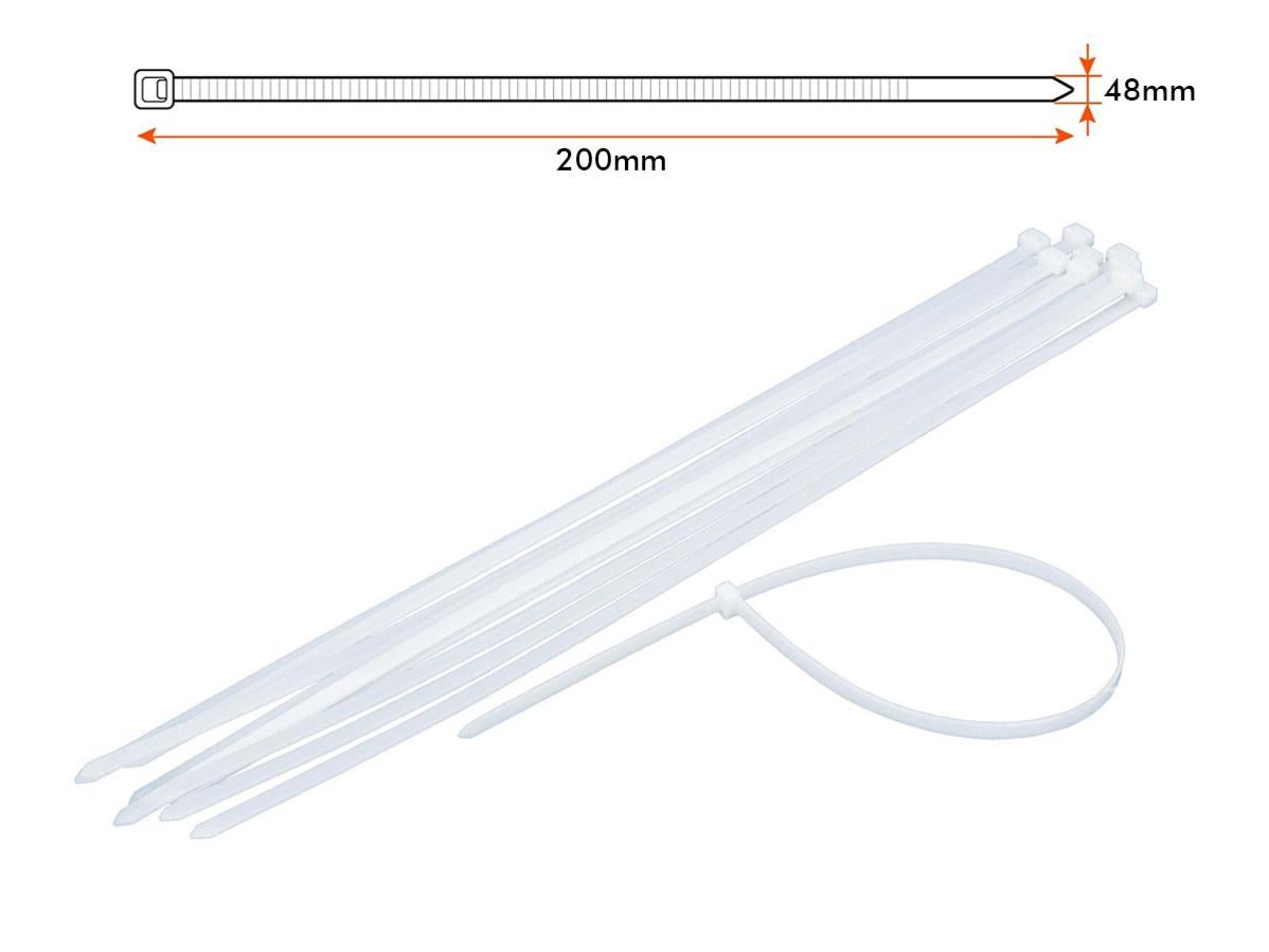 KINZO 72120 - Fascette Stringicavo In Nylon - 300x7,5 Mm - 100 Pezzi - Colore Nero