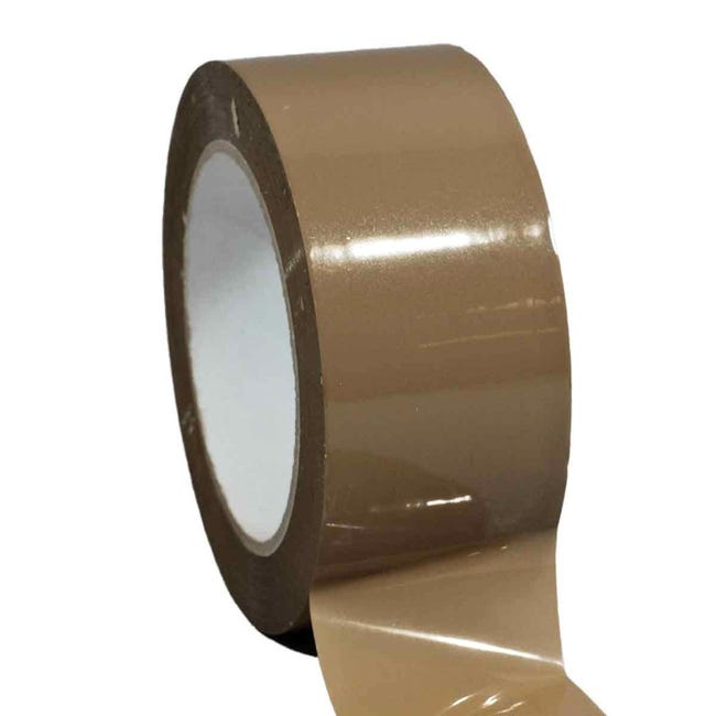 Pack de 6 rollos de Cinta de embalar + 1 Dispensador , cinta de  polipropileno marrón de 48 mm x 66 m - Cinta de embalar Kalamazoo