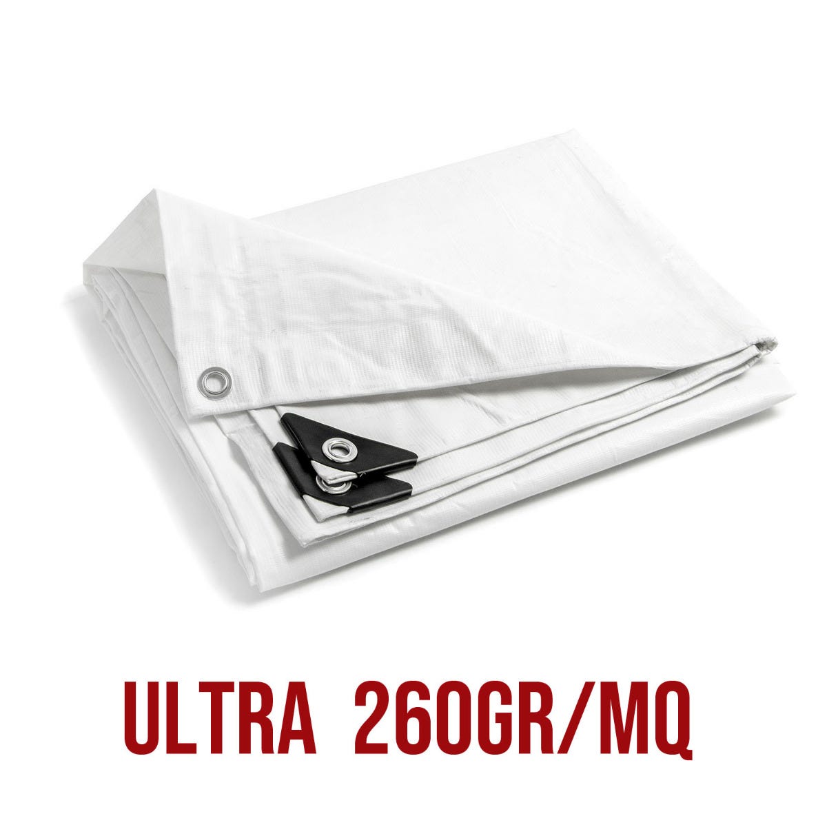 Telo PVC ULTRA 260gr occhiellato copertura impermeabile esterni Bianco  2,5X3m