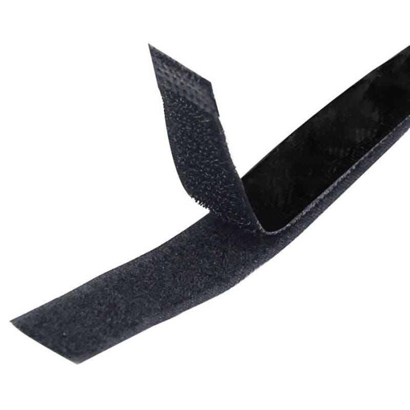 Bande Adhésive Velcro 20 mm de 1 Mètre Noir Coloris - Noir