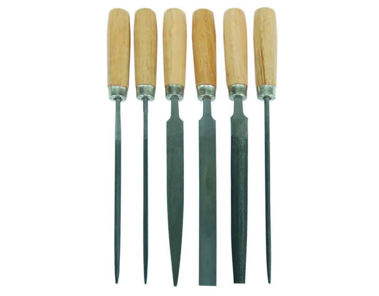 LIME PER CHIAVI SET 6 PEZZI CON MANICO LEGNO - - Li.Bo