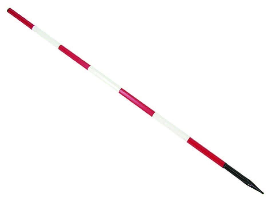 Palina Da Geodesia Alta 160 Cm | Verniciata Bianco-Rosso Con Punta In Acciaio E Riflettente Laser