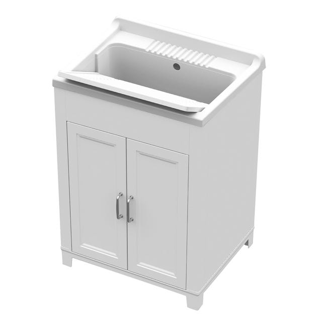 Consumir Solo haz Terminal Mueble para lavadora con fregador de resina 60x50 para exterior interior | Leroy  Merlin