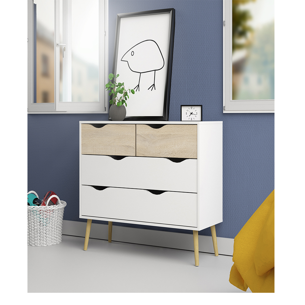 Credenza Bassa Per Cucina Soggiorno Con Quattro Cassetti Misure