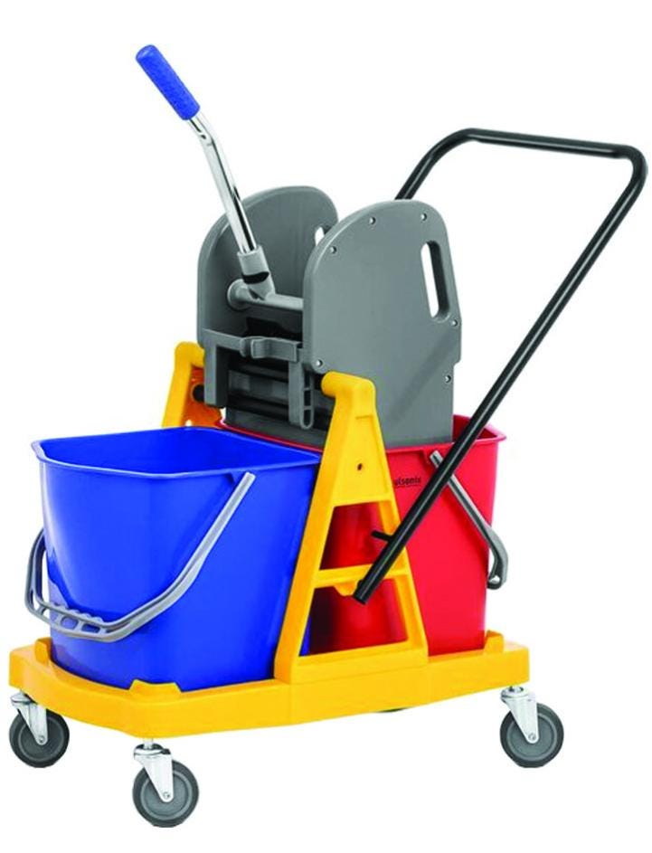 Secchio Per Mocio Mind Reader Con Strizzatore - 22 Litri, Ruote, Giallo, Design Salva-Schiena - Foto 5