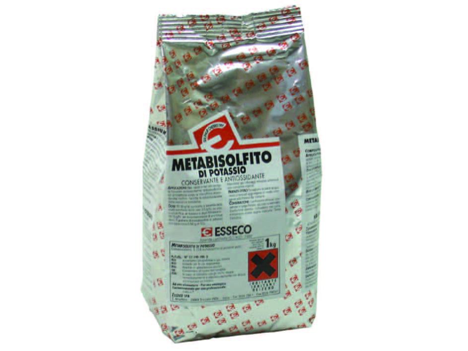 Metabisolfito di potassio per vino e mosto in polvere esseco 250 g