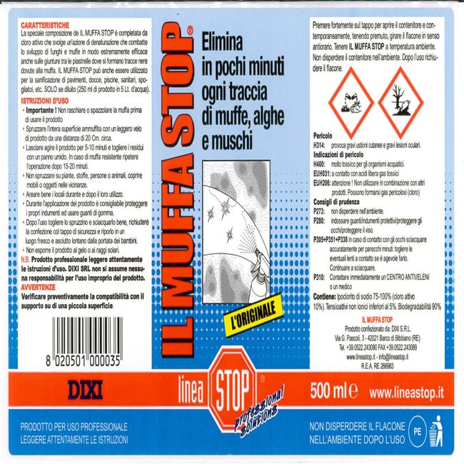 Il muffa-stop rimuovimuffa - ml.1000 in flacone spray