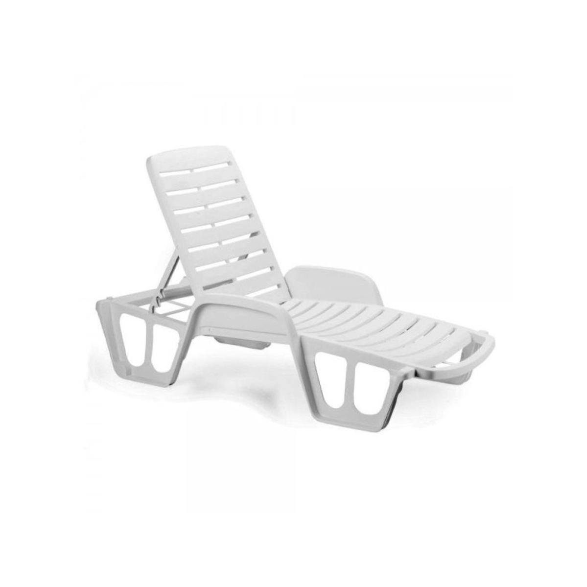 Lettino da giardino reclinabile in resina effetto Rattan colore Bianco 197x74xH36 cm Keter