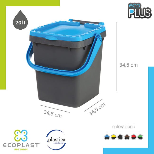 Tris Pattumiera per la raccolta differenziata dei rifiuti bidoni spazzatura  contenitori con fermasacco interno esterno