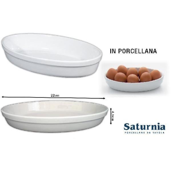 Saturnia T07001100 Pirofila Ovale Porcellana Forno Bianco cm 22 | Leroy