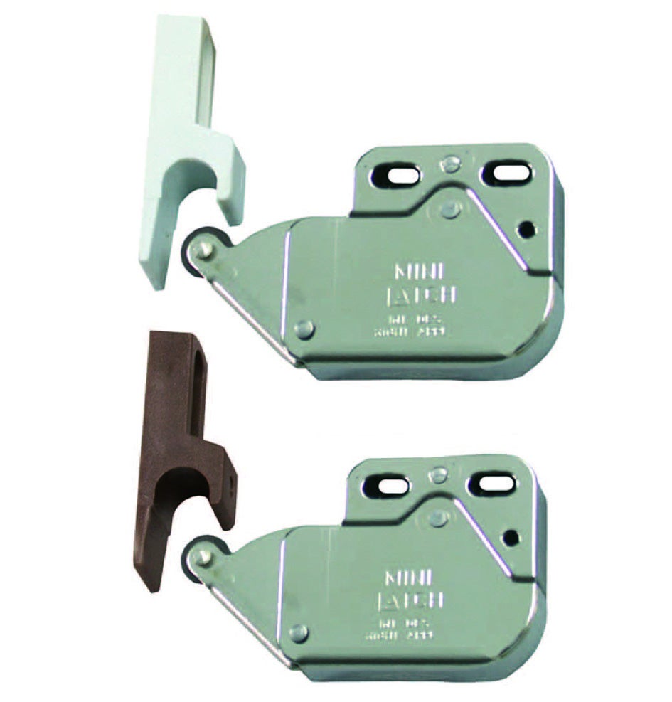 Cricchetto a spinta mini latch con riscontro - mm.36x28x11 - marrone