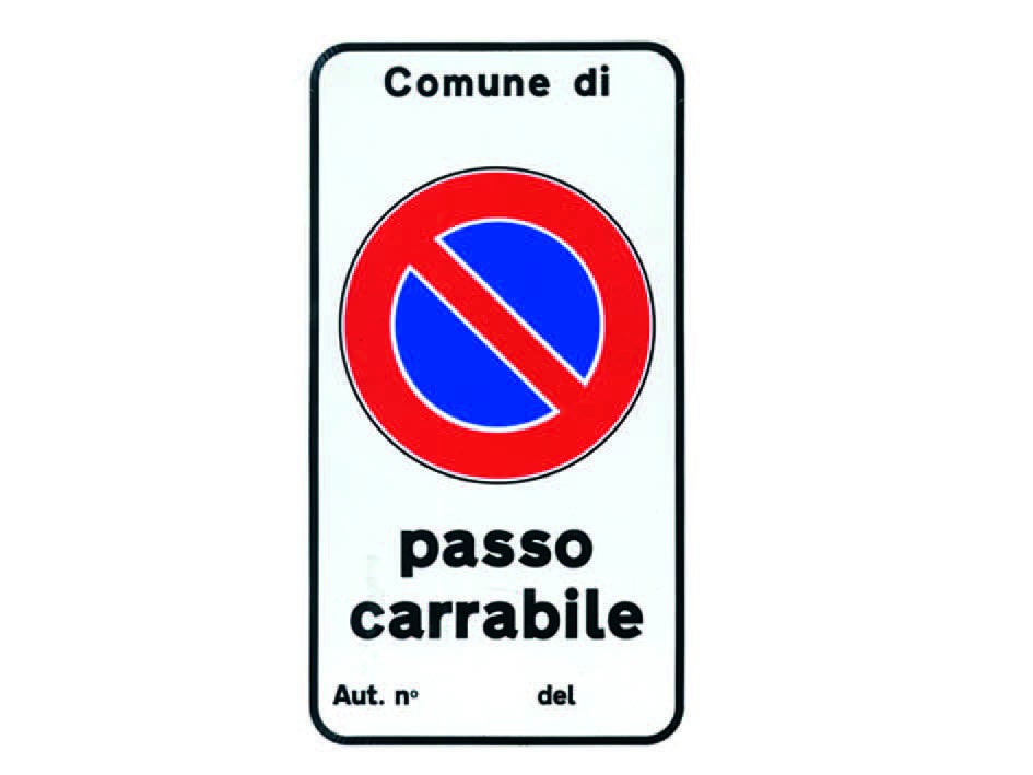 Cartello passo carrabile autizzazione n. - cm.25x45h.